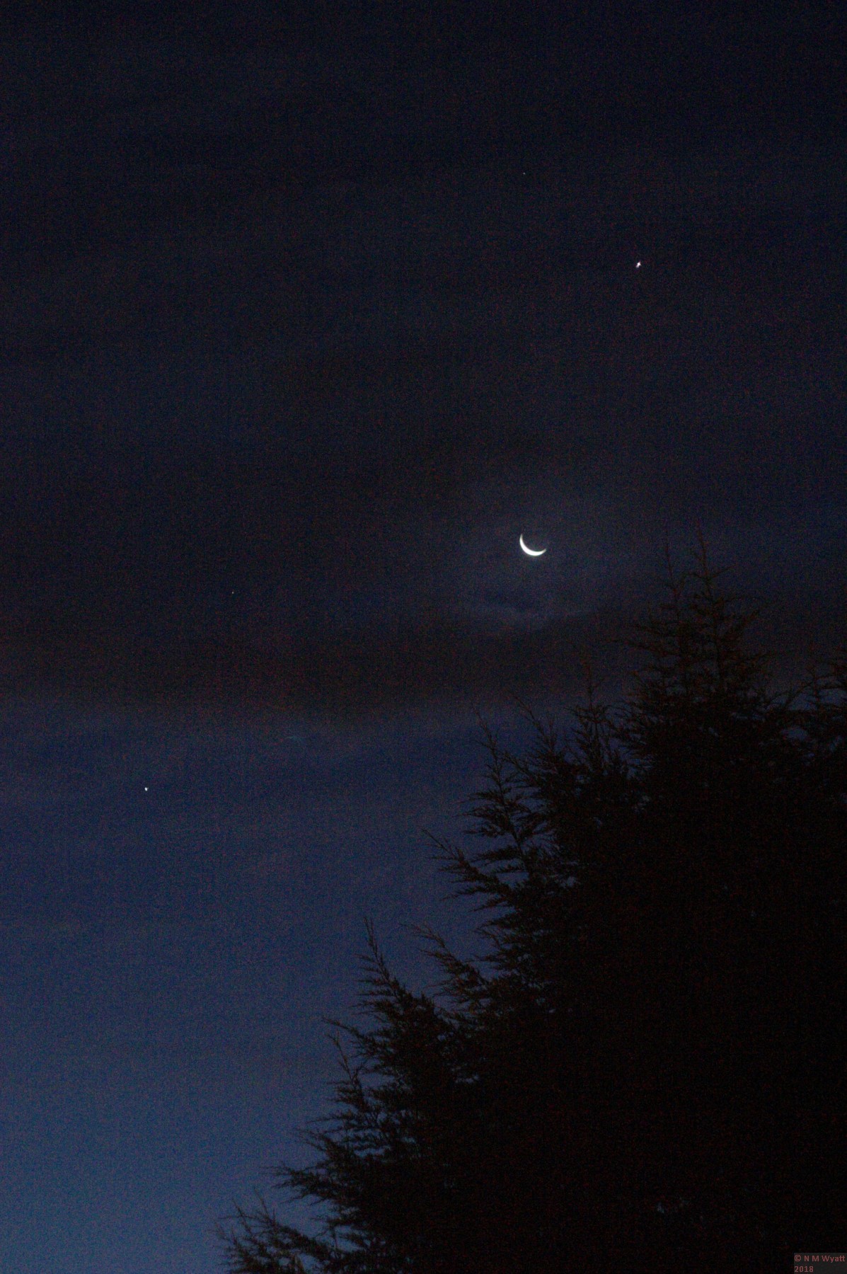 The conjunction of Mars, Jupiter, venus and the Moon