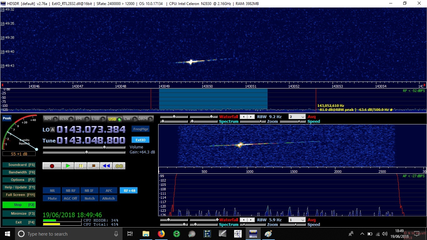 A meteor detected using the Graves Radar