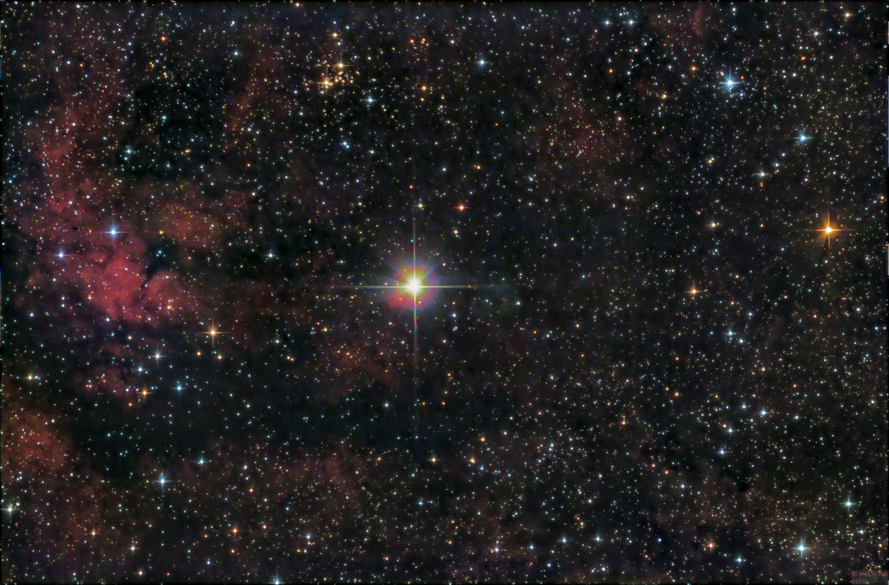 Sadr, the bright star at the heart of Cygnus