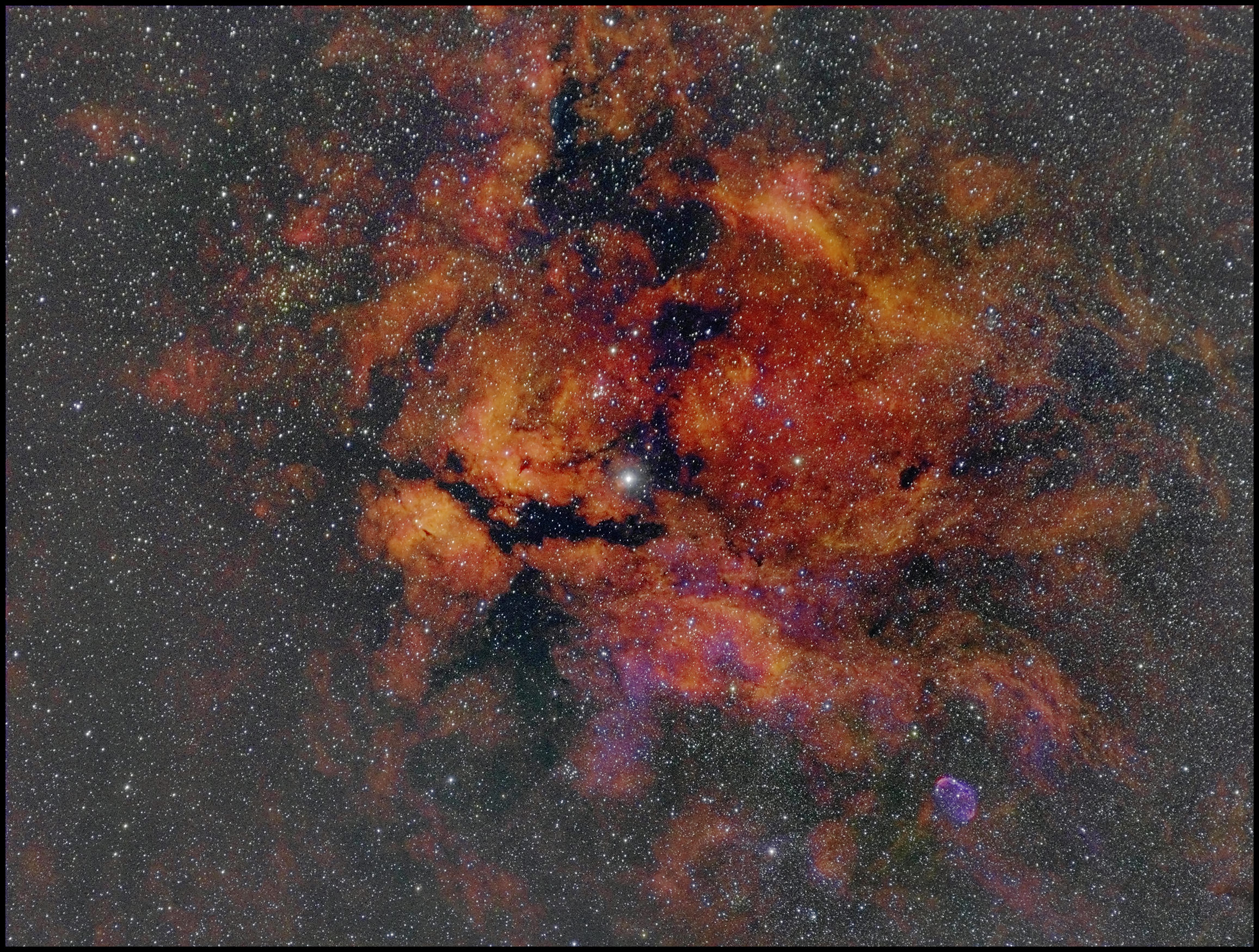 The Sadr Region Nebula with the Crescent visible at botom right