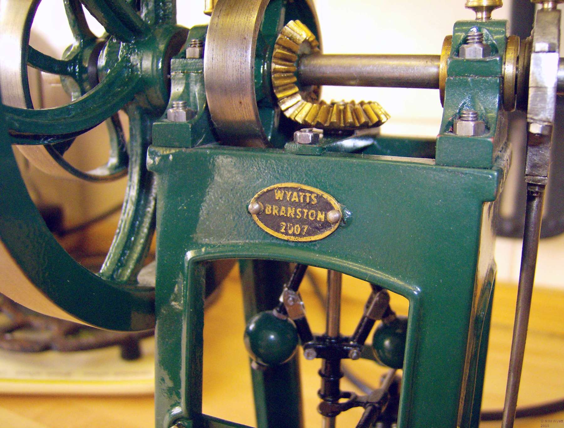 Close up of the crankshaft and governor gears